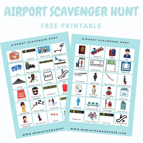 Airport Scavenger Hunt Template Design Image 9