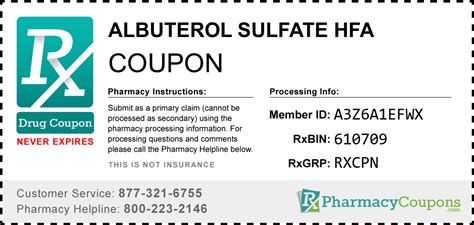 Albuterol Inhaler Coupon Codes