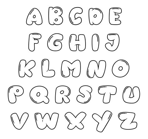 Alphabet bubble letters