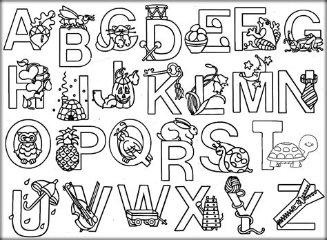 Alphabet Colouring Pages for Creative