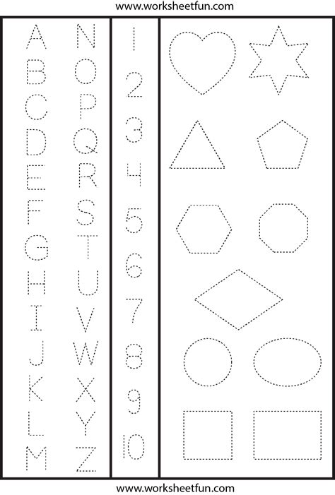 Alphabet Trace Sheets with Shapes