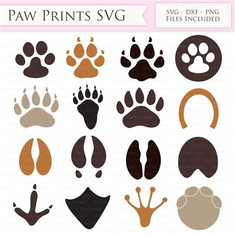 Animal paw print templates