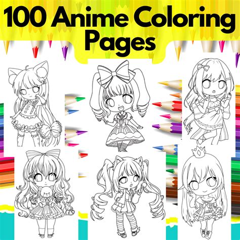 Anime coloring pages for adults' relaxation