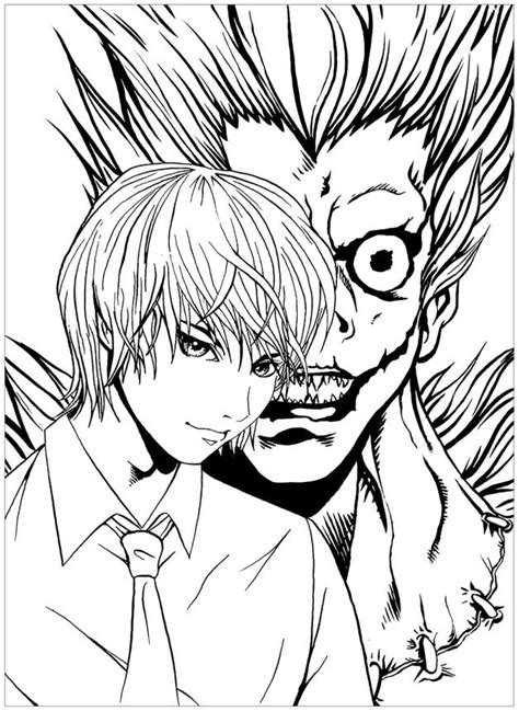 Death Note anime coloring page