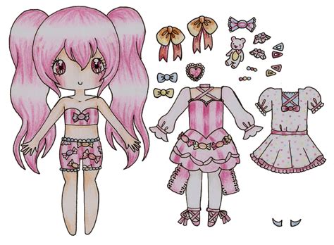 Anime paper doll template 6