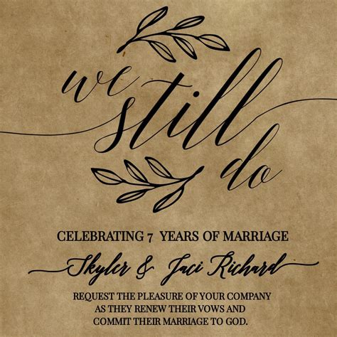 Anniversary vow renewal invitations