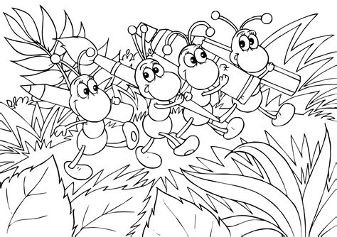 Ant Themed Coloring Pages