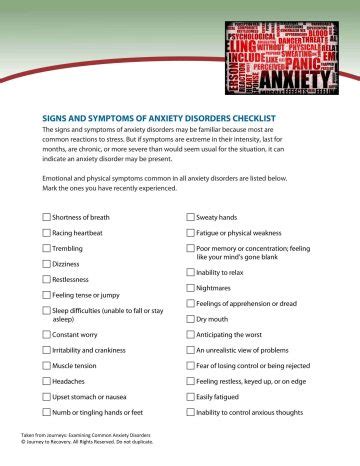 Anxiety Disorder Checklist