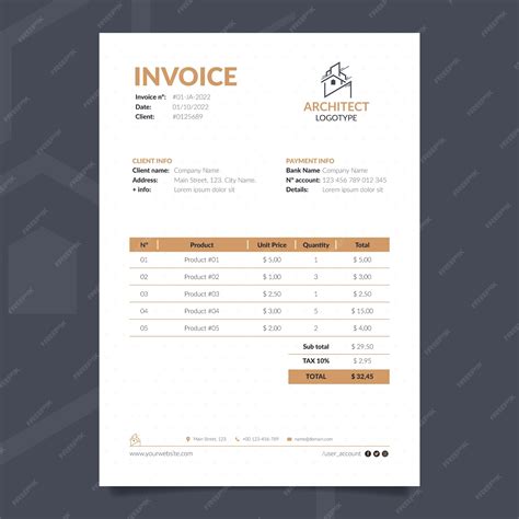 Architect Invoice Template 1