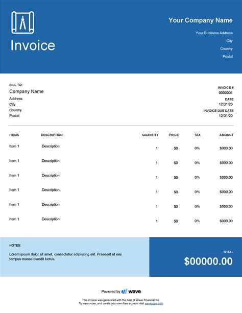 Architect Invoice Template 2