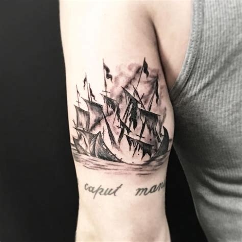 arm burn ships tattoo