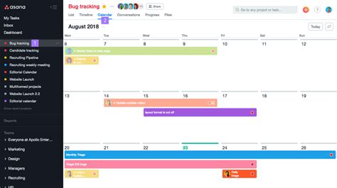 Asana Calendar Features Overview