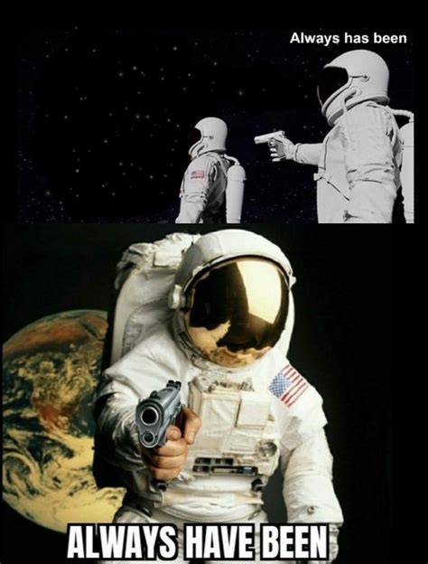 Astronaut gun meme template 1