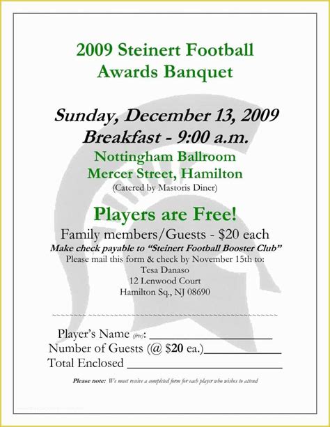 Athletic Banquet Program Template Free