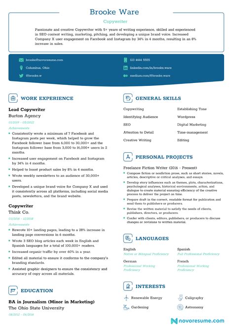 ATS Resume Template Example 6