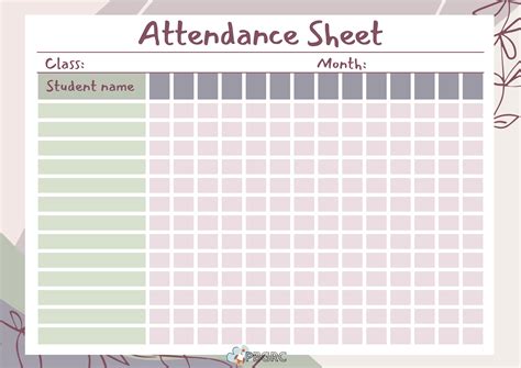 Attendance Sheets Templates Free