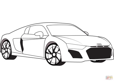 Audi R8 sports car coloring page