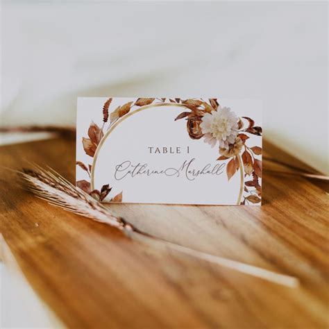 Autumn wedding place card designs