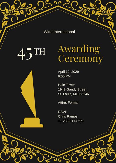 Award Ceremony Invitation Template Examples