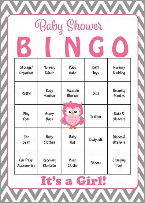 Baby Shower Bingo Game