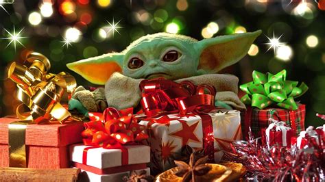 Baby Yoda Christmas Coloring Page