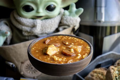 Baby Yoda eating soup