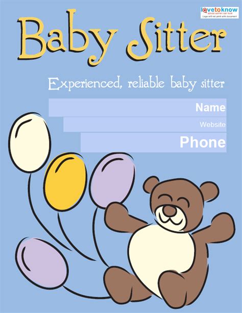 Babysitting Flyer Template Free