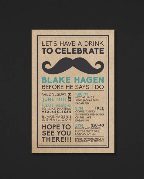 Bachelor Party Invitation Poem Printables