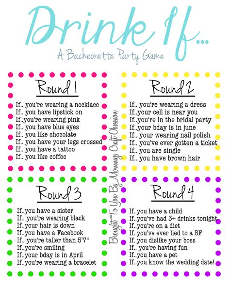 Bachelorette Party Printable Games