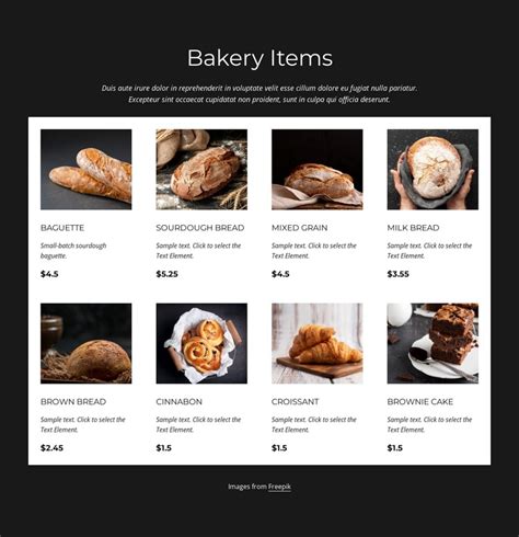 Baked Goods Templates