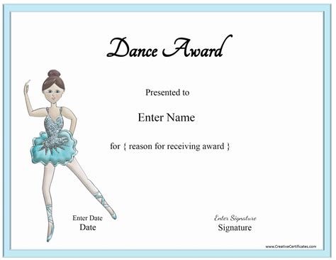 Ballet Dance Certificates