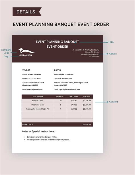 Banquet Event Order Template 2