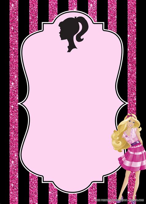 Barbie Birthday Invitation Templates