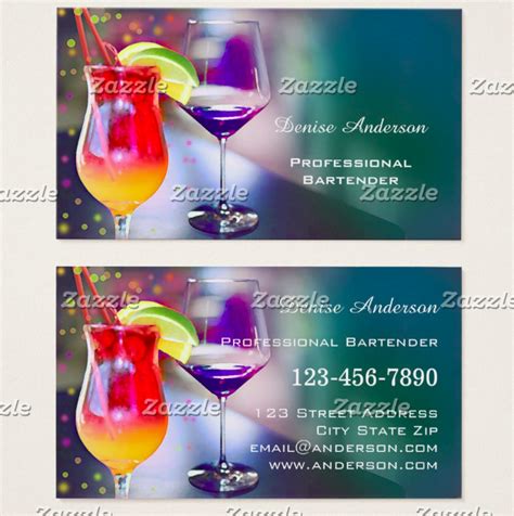 Bartender card templates