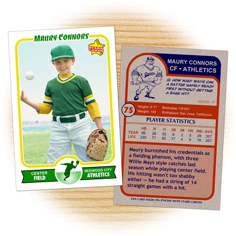 Baseball card template designs