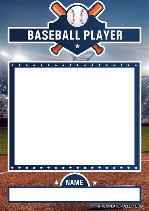 Baseball card template PNG