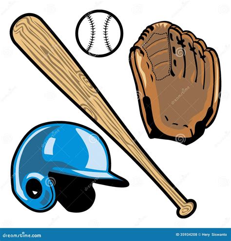 Illustration of Baseball Equipment