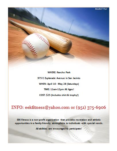 Baseball Flyer Template Word