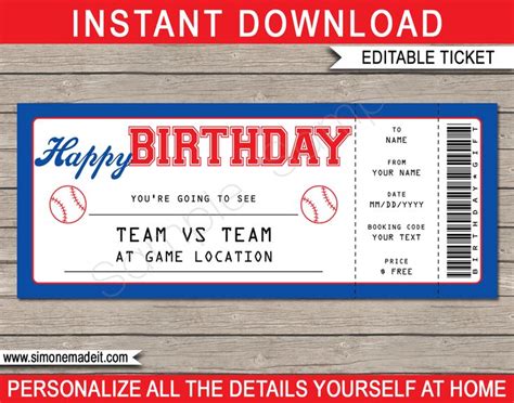 Description of Word Baseball Ticket Templates