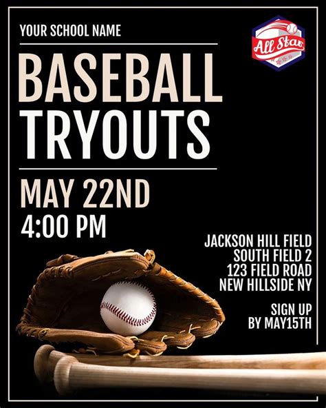 Baseball Tryout Flyer Template 2