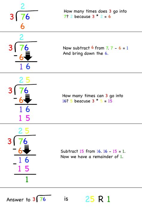 Basic long division worksheet