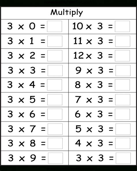 Basic Multiplication Facts