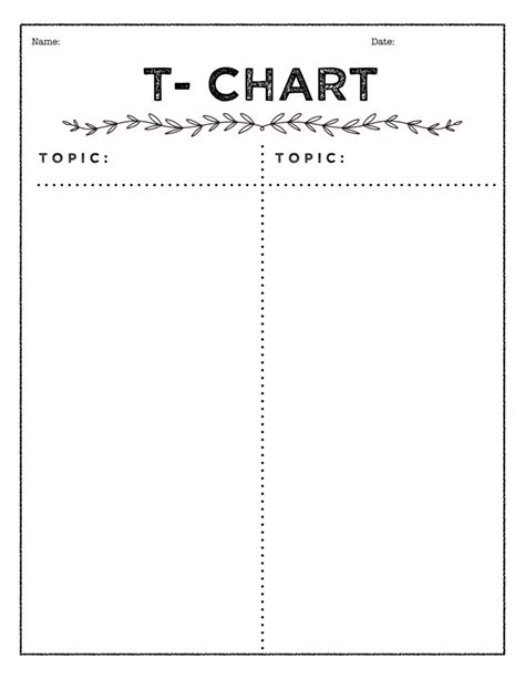 Basic T Chart Template