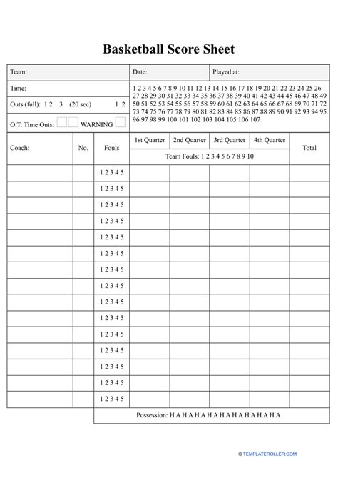 Basketball score sheets benefits