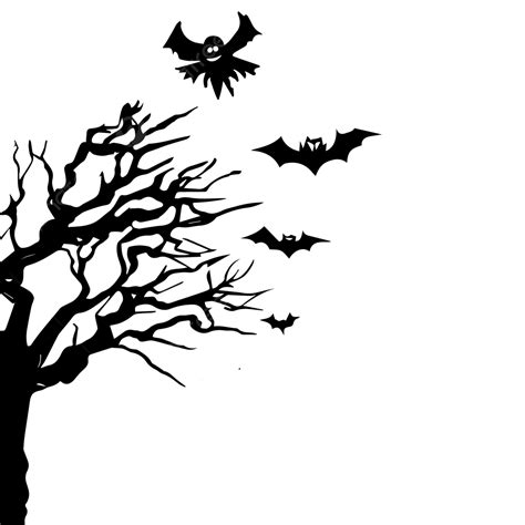 Bat Silhouette with Tree