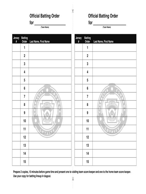 Batting Order Templates