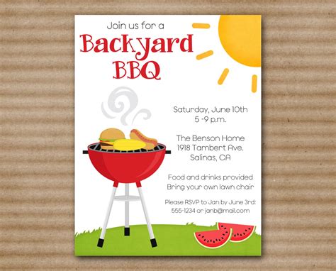 BBQ invitation design ideas