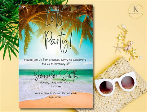 Beach Party Invites