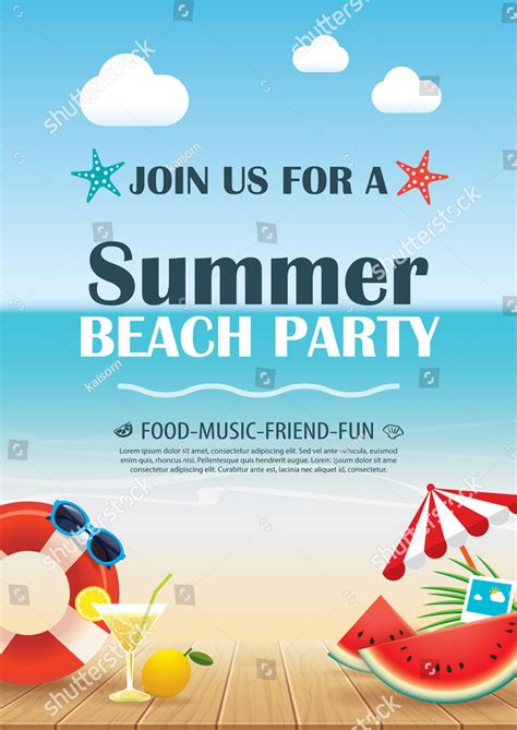 Beach Party Invites Templates