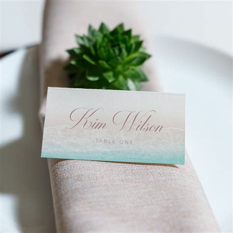 Beach wedding place card ideas